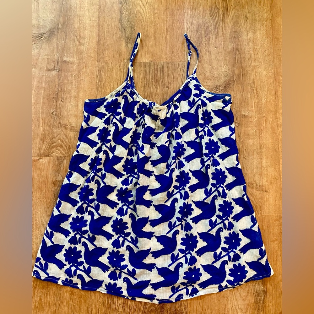 Old Navy Blue Bird & Floral Print Spaghetti Strap Camisole